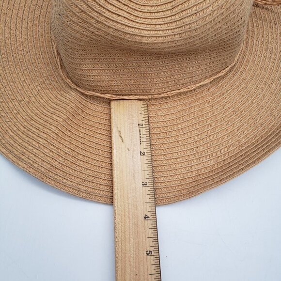Womens Floppy Sunhat Woven Straw Tan Natural Wide Brim Beach Hat - Picture 10 of 11